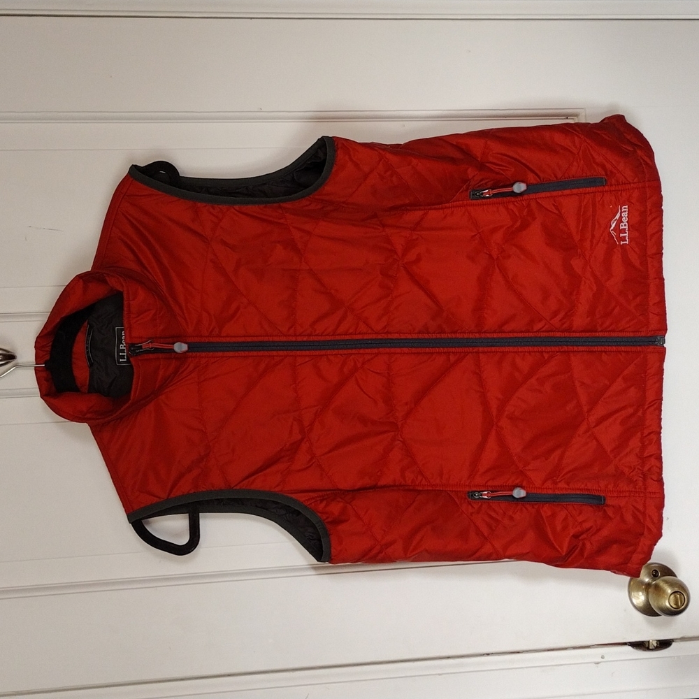 L.L. Bean Orange Primaloft Vest Large